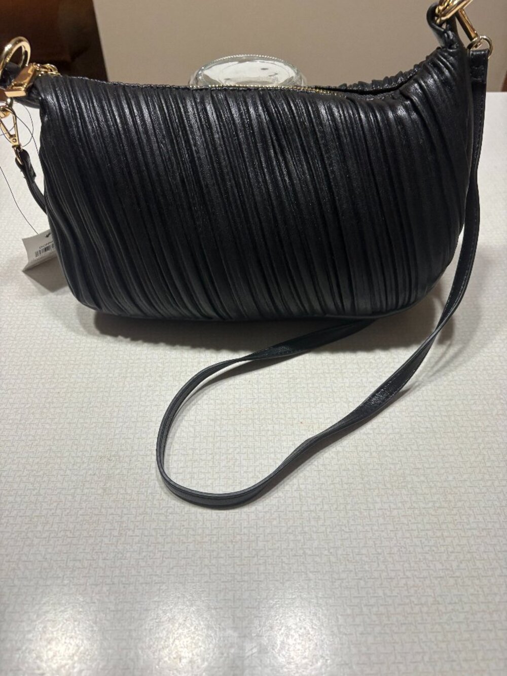 NWT INC Gorgeous Black Rippled Crossbody